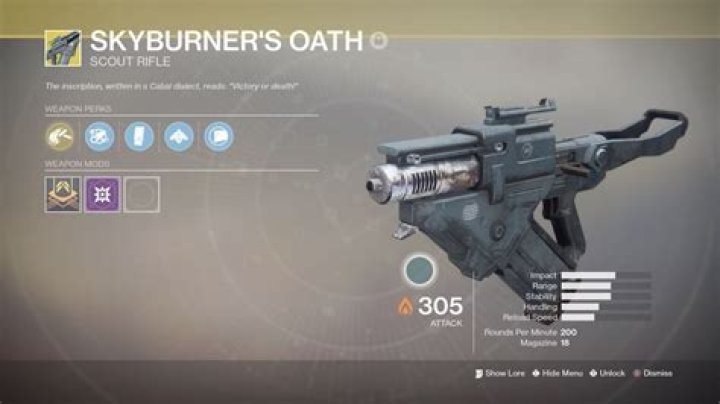 Destiny 2 Skyburner's Oath Exotic Scout Rifle