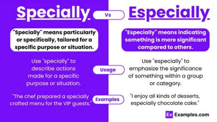 Difference Between Specially And Especially