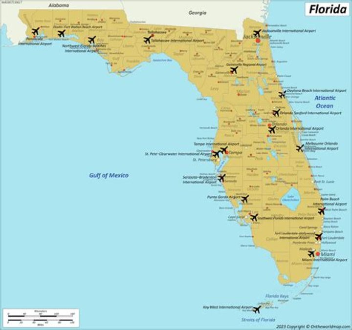 List Of International And Domestic Airports In Florida