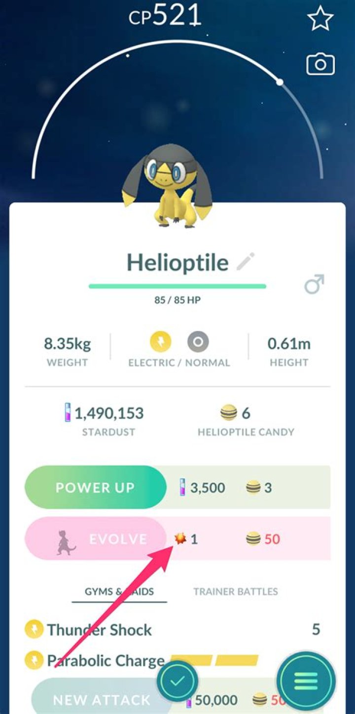 Pokemon GO Helioptile Evolution