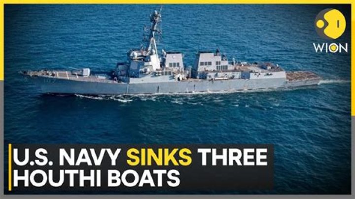 US Navy says it sank 3 Houthi boats attacking merchant vessel